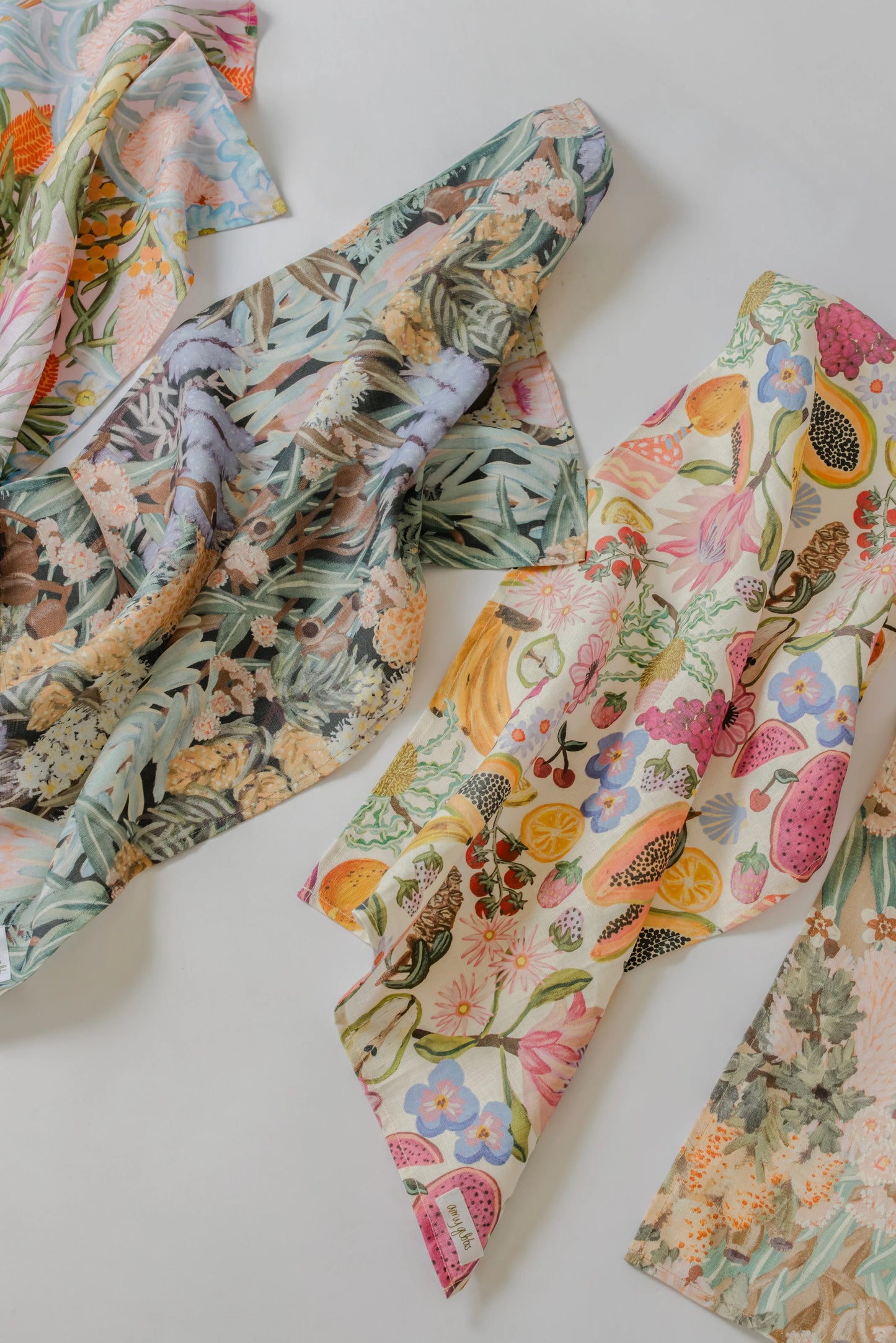 ‘Smells Like Summer’ Linen Art Tea Towel