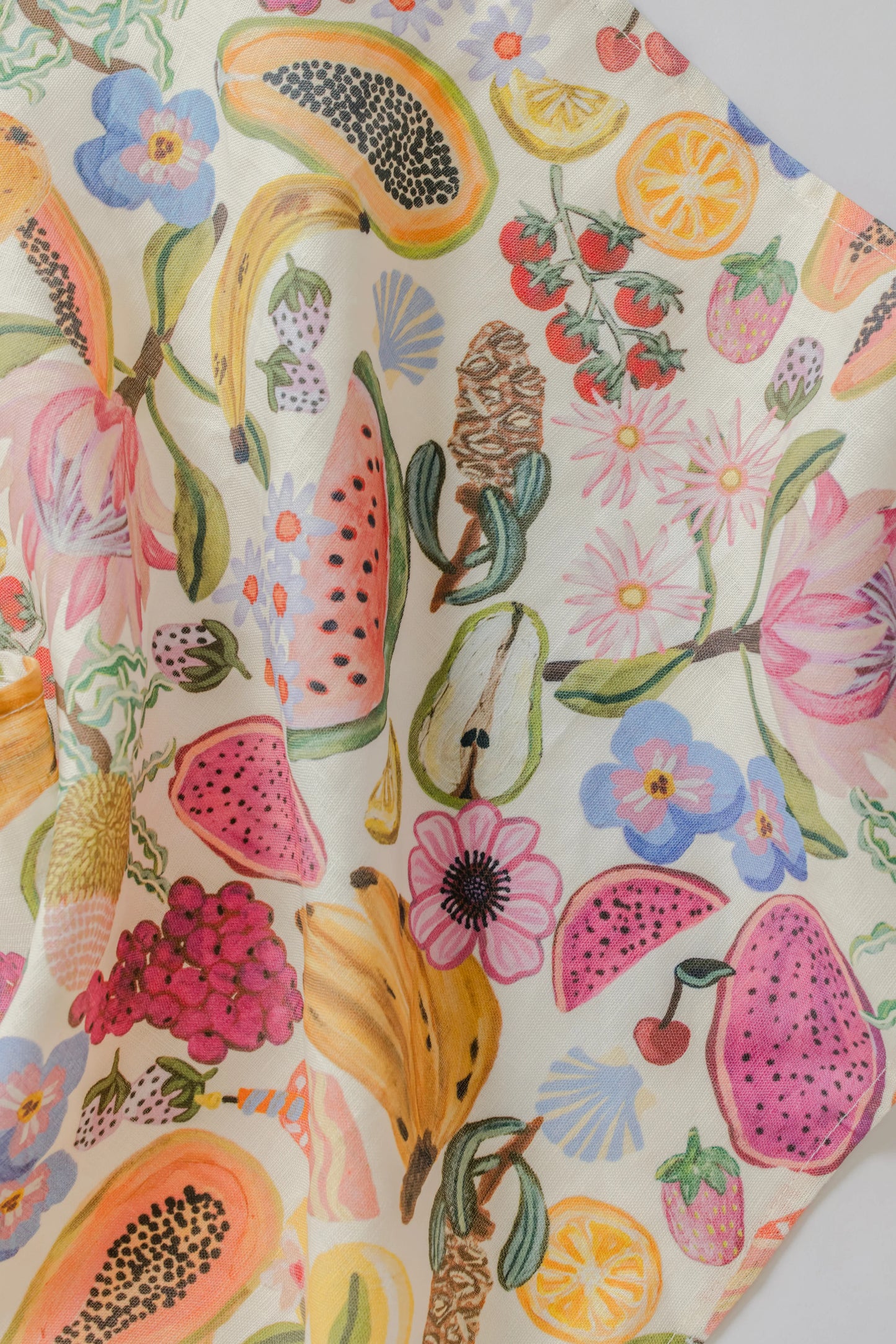 ‘Smells Like Summer’ Linen Art Tea Towel