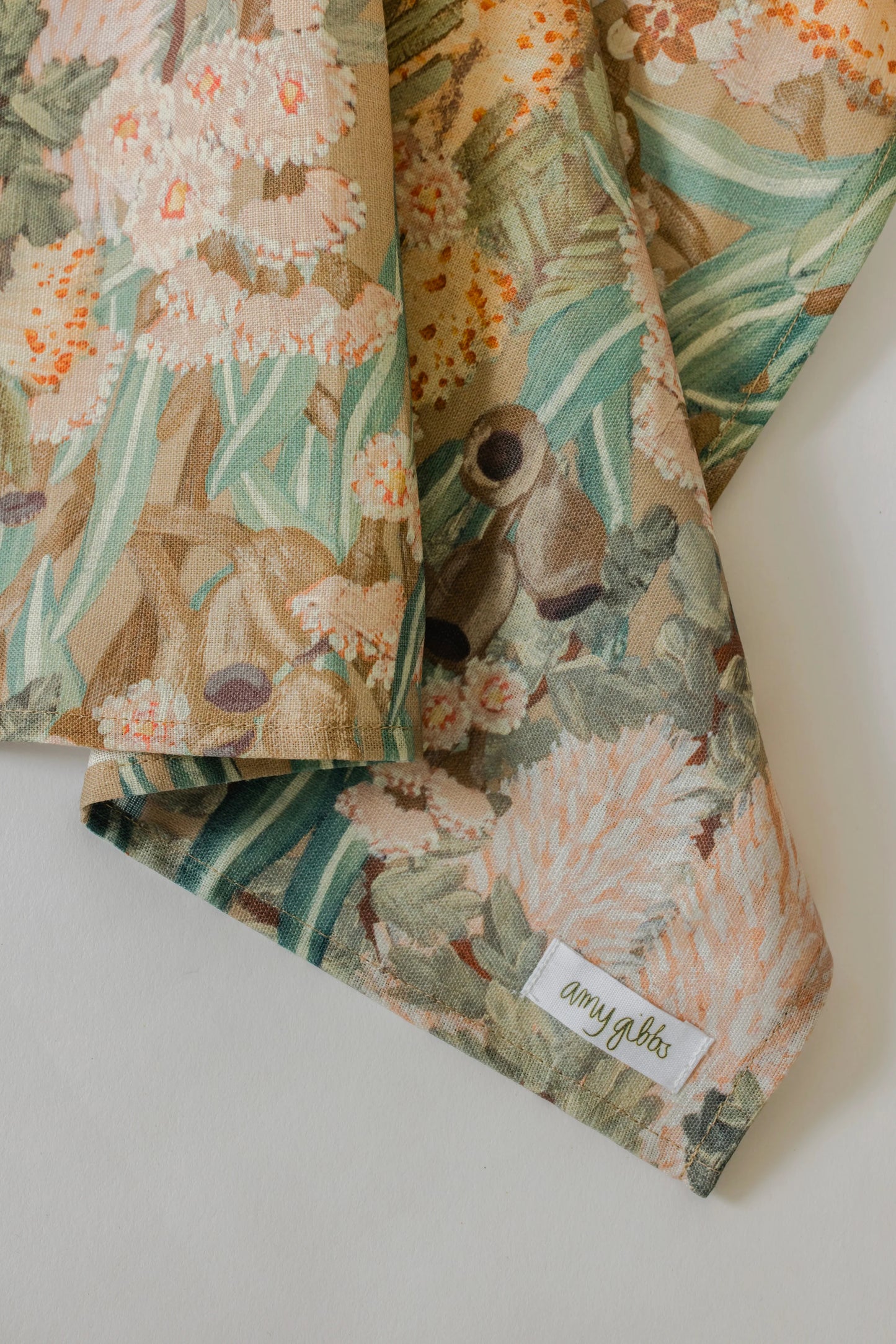 ‘Sunburnt Garden’ Linen Art Tea Towel