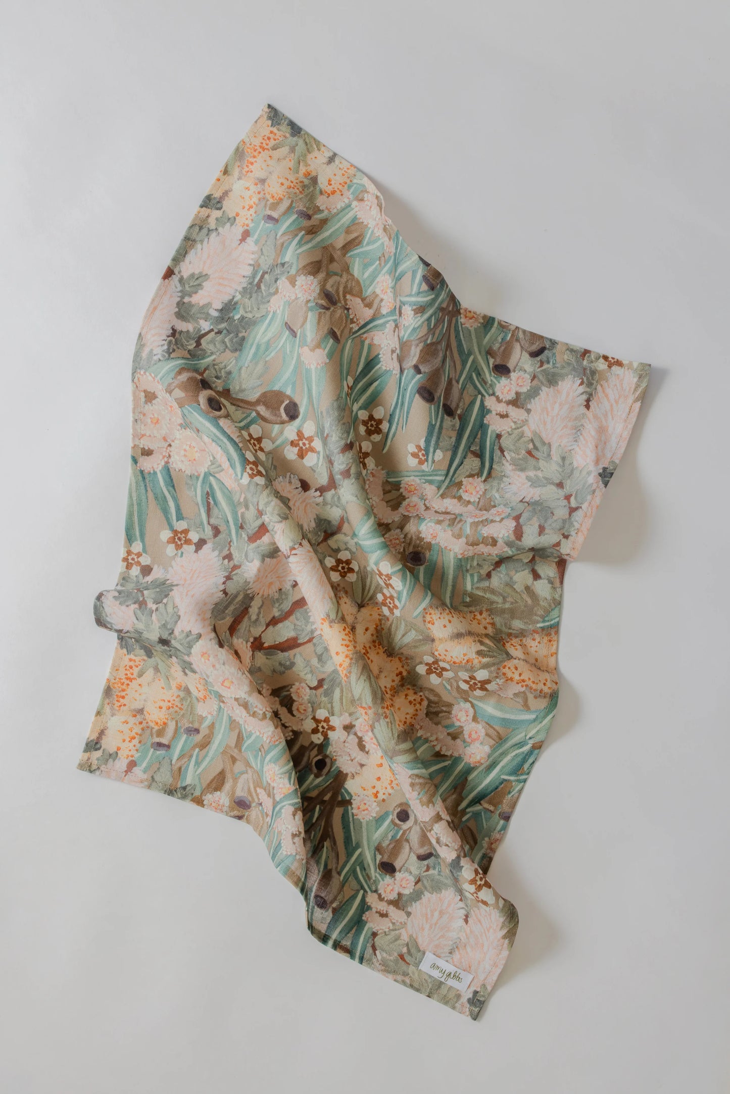 ‘Sunburnt Garden’ Linen Art Tea Towel