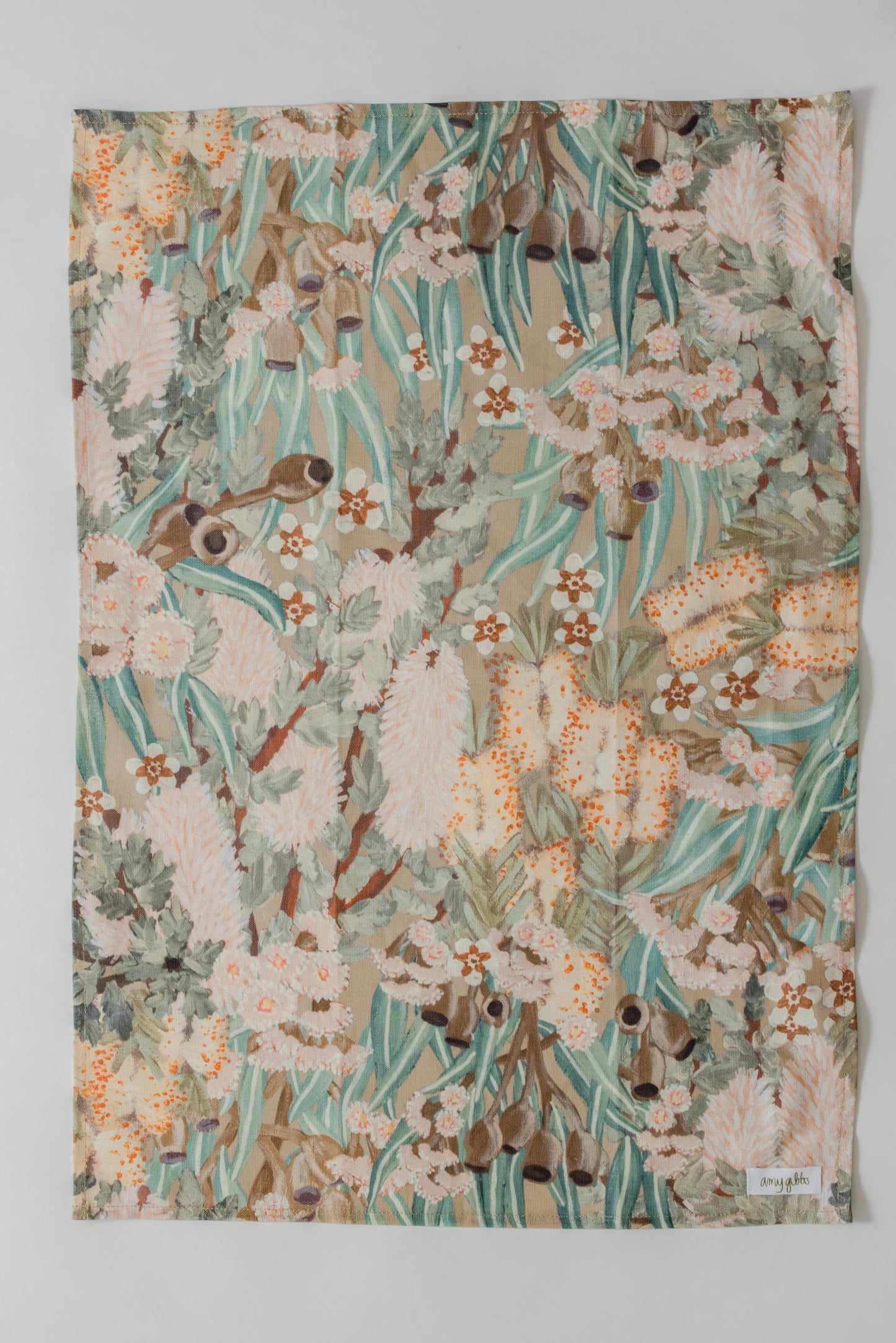 ‘Sunburnt Garden’ Linen Art Tea Towel