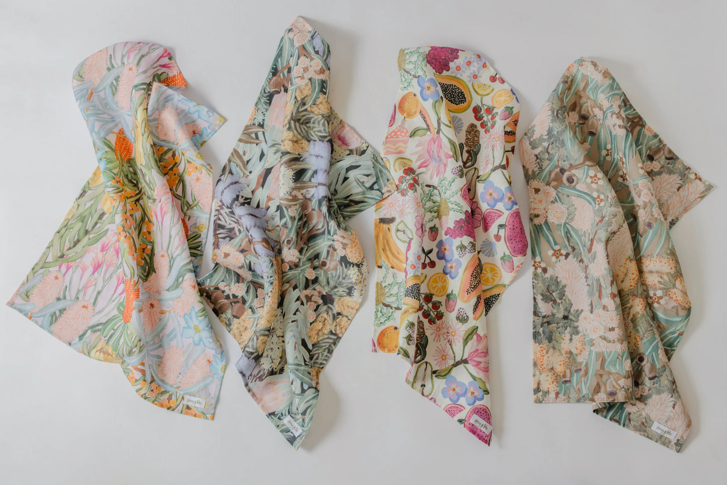 ‘Sunburnt Garden’ Linen Art Tea Towel