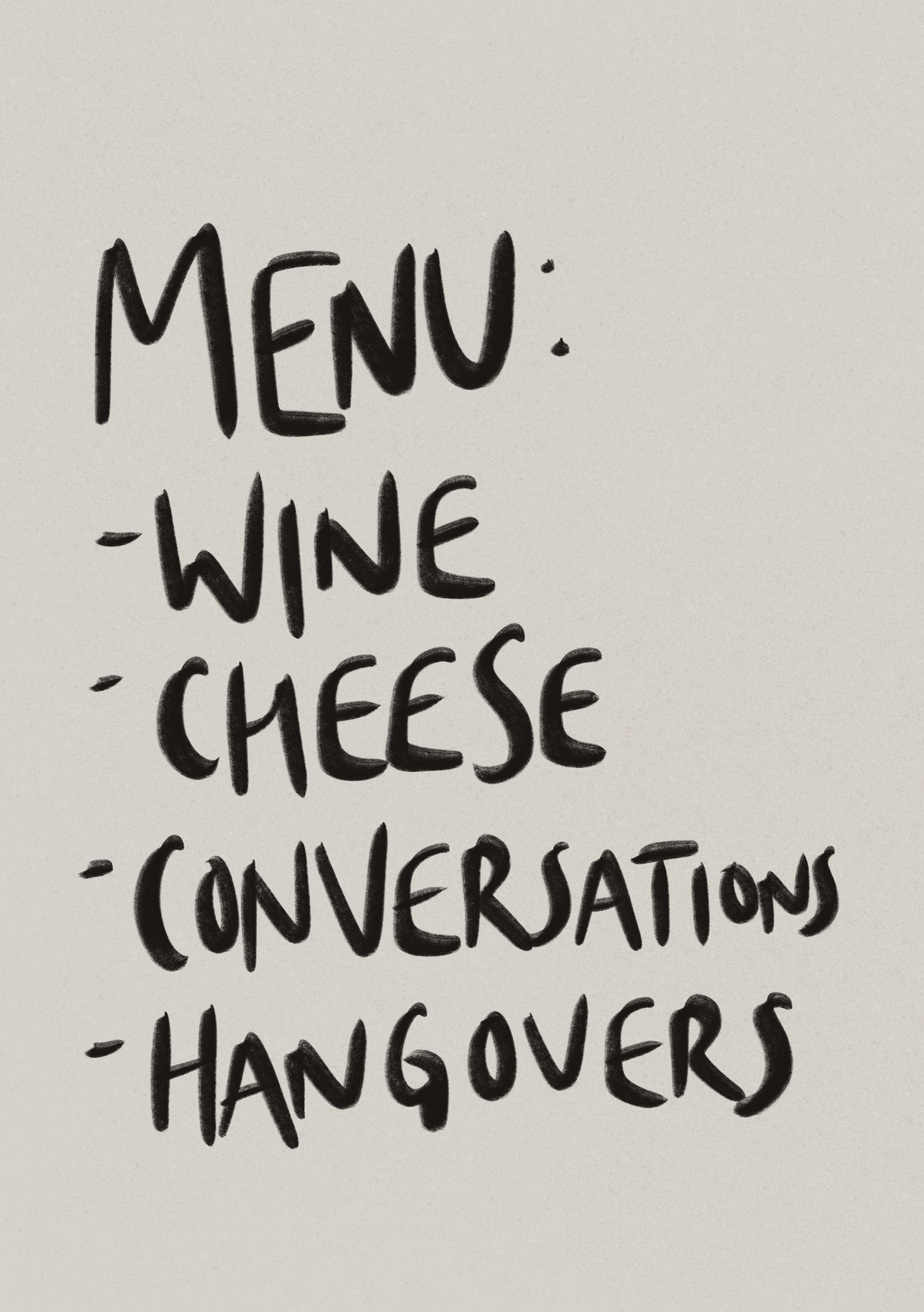 “Menu - Neutral” Art Poster