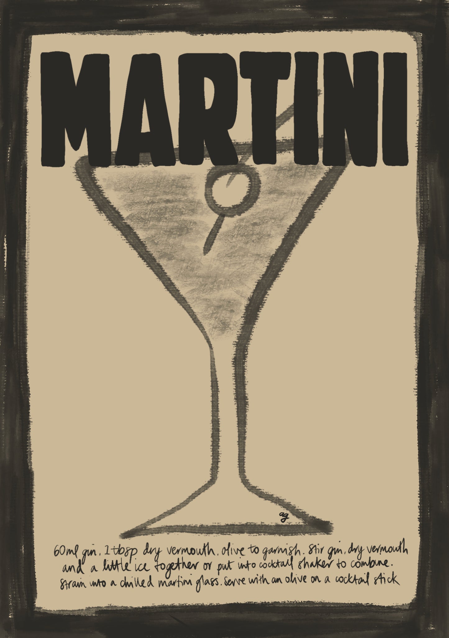 “Martini - Neutral” Art Poster
