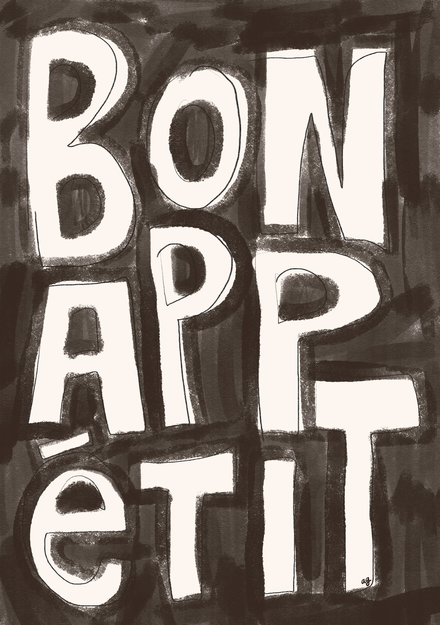 “Bon Appétit - Neutral” Art Poster