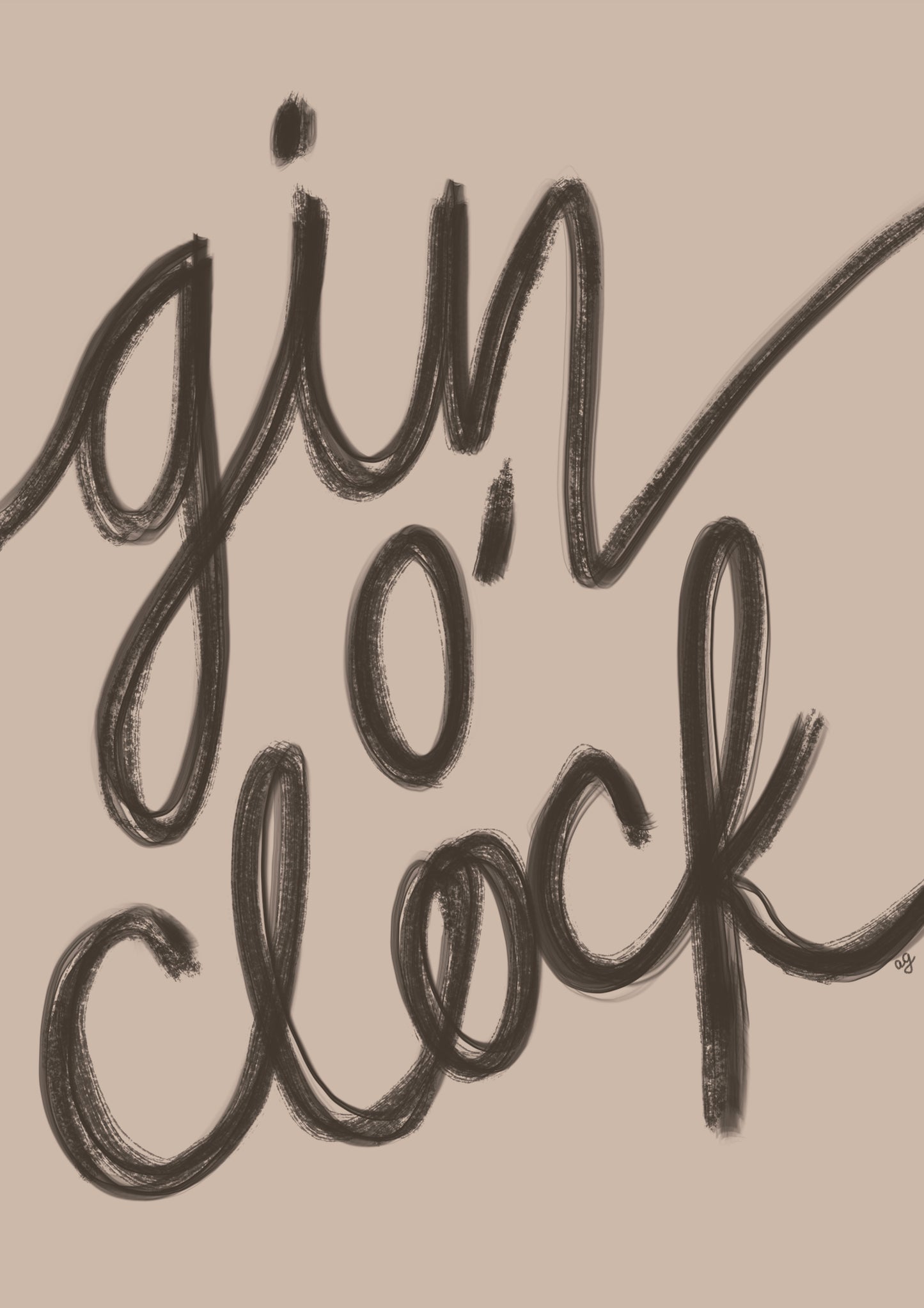 “Gin O'Clock - Neutral” Art Poster