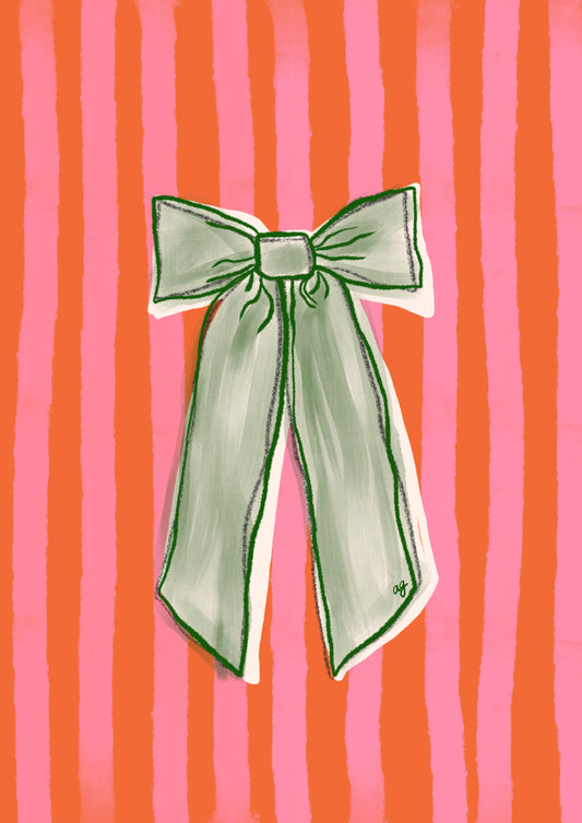 “Bows & Stripes” Art Poster