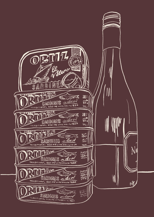 “Sardines & Wine” Art Poster