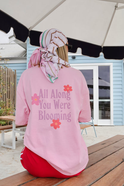 Oversized T-shirt med blommigt tryck