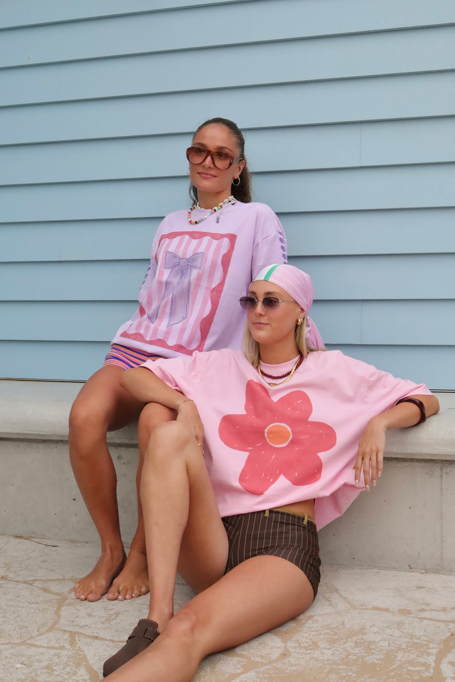 Oversized T-shirt med blommigt tryck