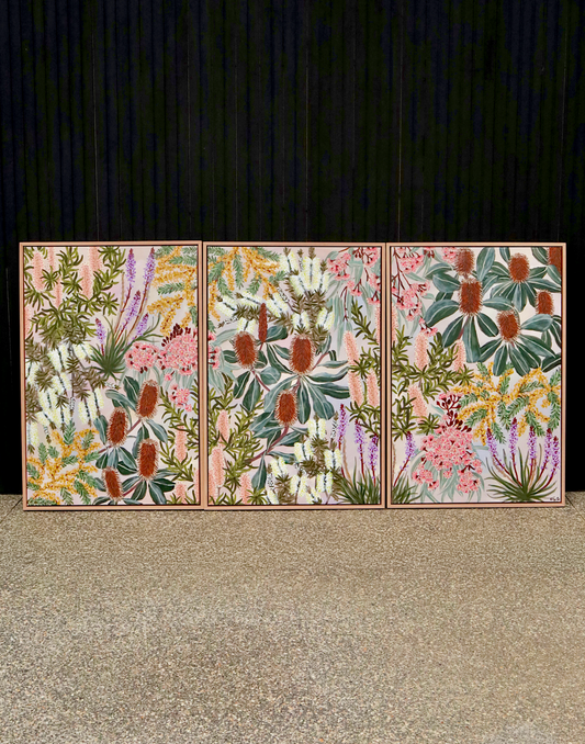"Let's Take A Walk" (Triptych) Original Artwork *THE TOOWOOMBA GALLERY EXCLUSIVE