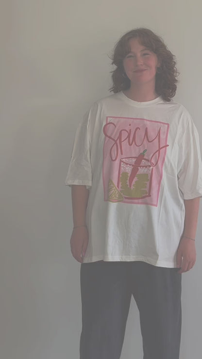 ‘Bow & Hearts’ Oversized Graphic T-Shirt